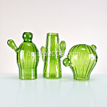 Kaktus-Vasen-Set aus Glas